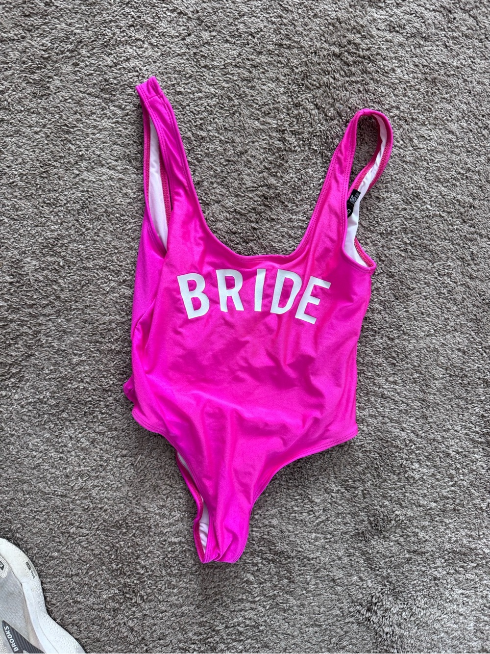 Hot Pink 'BRIDE' One-Piece Swimsuit